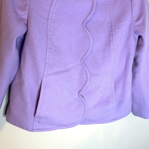 Talbots Brushed Italian Wool Scalloped Edge Jacket Lilac 6P - Picture 3 of 7